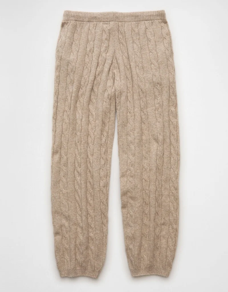 American Eagle AE High-Waisted Cable Knit Jogger