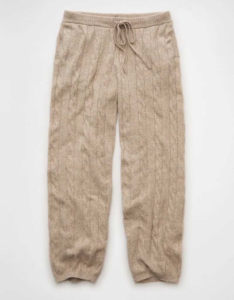 American Eagle  AE High-Waisted Cable Knit Jogger for Women | Best Price UAE