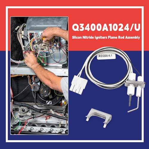 Dusledel Q3400A1024/U Igniters Flame Rod Assembly Replacement for Honeywell Q3450 Q3480 Q3620 R42640-001, Upgraded Flame Rod Sensor Igniters 24V Silcon Nitride Ignitors for SV9500M Valve - Image 2