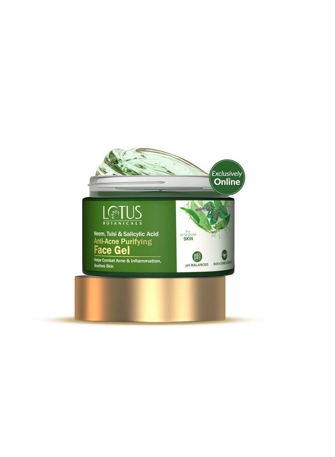 LOTUS BOTANICALS Neem, Tulsi & Salicylic Acid Anti-Acne Purifying Face Gel | Helps Prevent Acne & Pimples | Helps Reduce Skin Redness & Inflammation | No Parabens | Suitable For Acne Prone Skin | 50G  - Image 1