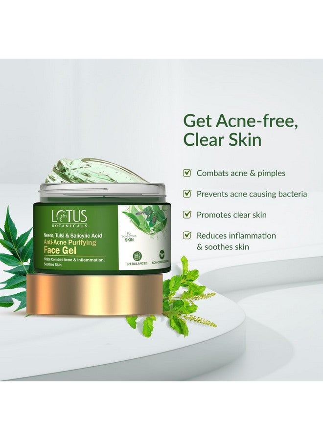 LOTUS BOTANICALS Neem, Tulsi & Salicylic Acid Anti-Acne Purifying Face Gel | Helps Prevent Acne & Pimples | Helps Reduce Skin Redness & Inflammation | No Parabens | Suitable For Acne Prone Skin | 50G  - Image 3