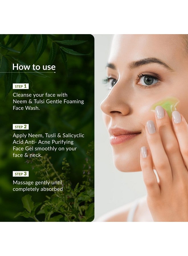 LOTUS BOTANICALS Neem, Tulsi & Salicylic Acid Anti-Acne Purifying Face Gel | Helps Prevent Acne & Pimples | Helps Reduce Skin Redness & Inflammation | No Parabens | Suitable For Acne Prone Skin | 50G  - Image 4