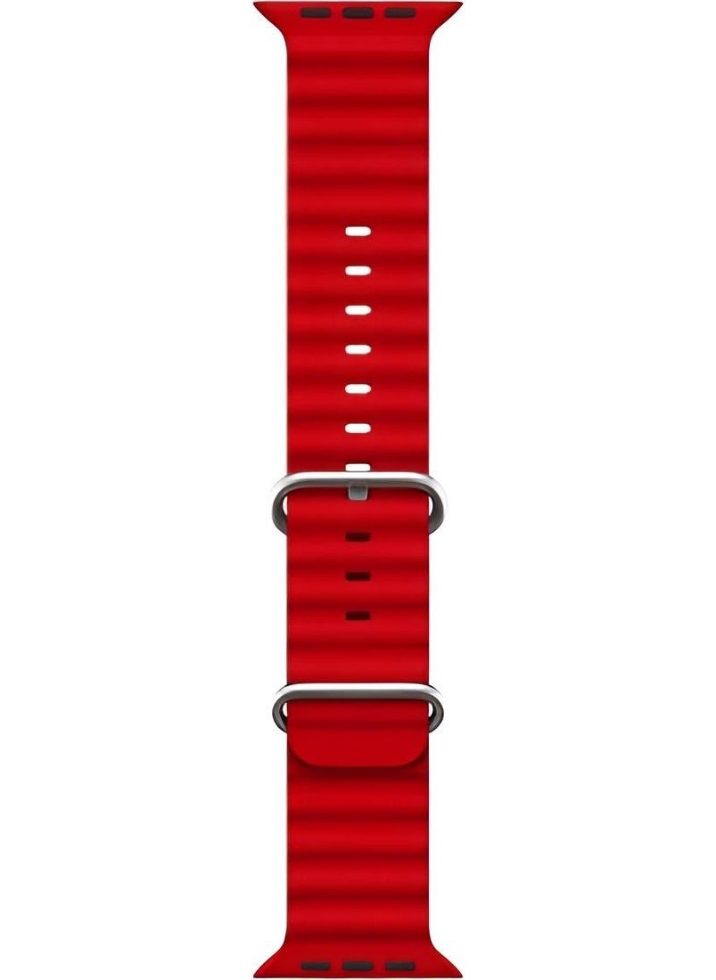 Cosmostech Compatible for Smart Watch Watch 42MM 44MM 45MM 49MM 1/2/3/4/5/6/se/7/8/ultra Smart Watch Silicone Band and Strap Red  - Image 4