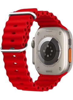 Cosmostech Compatible for Smart Watch Watch 42MM 44MM 45MM 49MM 1/2/3/4/5/6/se/7/8/ultra Smart Watch Silicone Band and Strap Red  - Image 5