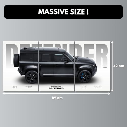 Funk You Store Defender Poster Split Design Car Posters | 3 A3 Sized Car Posters for Wall | Large Size (89 x 42 cm) Range Rover Poster for Wall | Supercar | Land Rover Defender (B_003) - Image 2