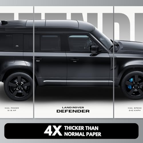 Funk You Store Defender Poster Split Design Car Posters | 3 A3 Sized Car Posters for Wall | Large Size (89 x 42 cm) Range Rover Poster for Wall | Supercar | Land Rover Defender (B_003) - Image 3