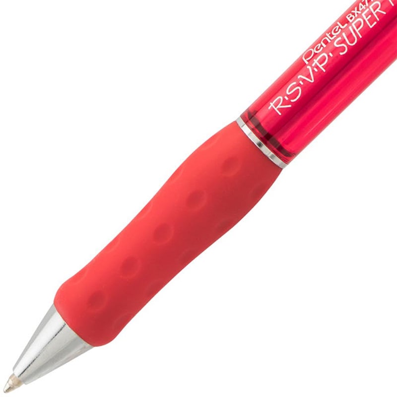 Pentel RSVP Super RT Ballpoint Pen, (0.7mm) Fine Line, Assorted Ink Colors, 8 Pack with Bonus Black Ink Pen - Image 4