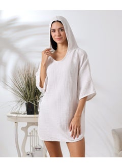 Destiny Hometex 4 Layer Muslin Hooded Adult Women's Poncho  - Image 5