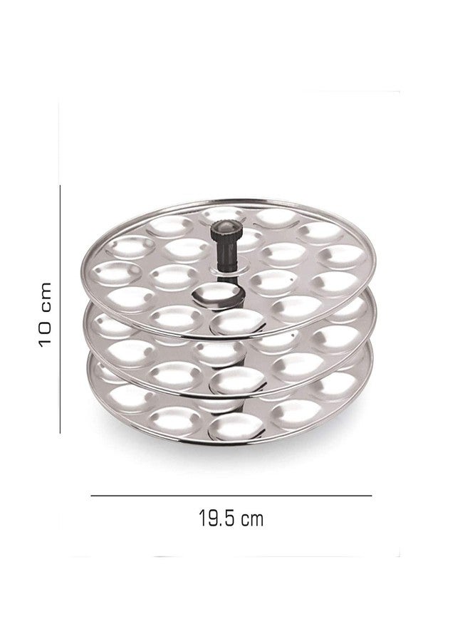 LUXURIA Diamond Mini Idli Plate Set Medium | Stainless Steel Idli Idiyappam Maker | Three Plate Set for Efficient Steaming | Compact Durable Kitchen Cooking Tool - Image 2