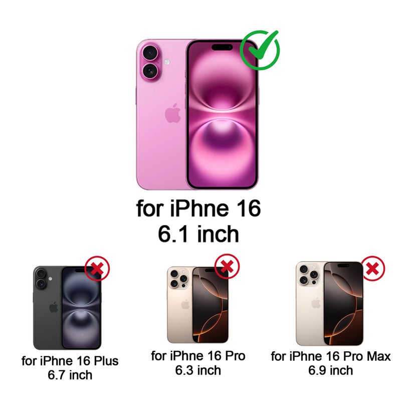 ULAK Compatible with iPhone 16 Wallet Case [RFID Blocking], Women PU Leather Shockproof Protective Folio Flip Cover with Card Holder Kickstand for iPhone16 6.1 inch, Rose Gold - Image 4