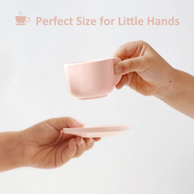 PairPear Tea Party Set Dessert Stand Playset -Wooden Toys Pretend Play Food Kitchen Accessories for Toddler Tea Set Birthday Gift - Image 5