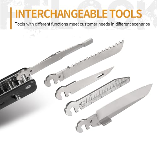ROXON S503G 9 in 1 Mini Multi Tool EDC Pocket Knife Multitool with G10 Handle,Scissors,Screwdriver,Threader,Awl, Flat Screwdriver,Ruler,Tweezers for Outdoors Fishing Camping,Gifts for Men - Image 4