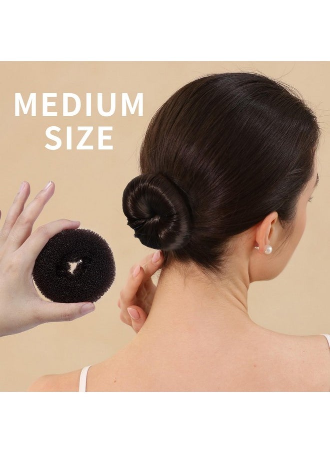 FANDAMEI FANDAMEI 4PCS Donut Bun Makers for Kids with 4PCS Extra Small Hair Buns Kit, Ballet Bun Set with Elastic Hair Ties and Pins (Brown)  - Image 4
