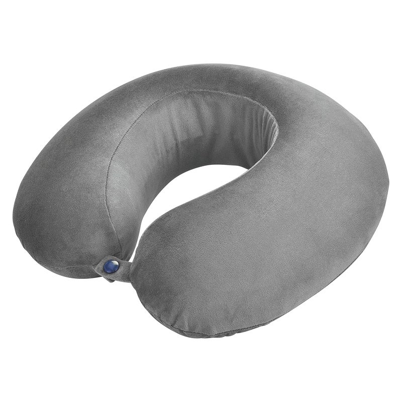 PALO035 PALO Premium Memory Foam Travel Neck Pillow, Grey, Great for Long Road Trips and Flights - Image 1