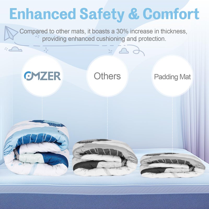 omzer Baby Play Mat 47x47 Inch, Thick & Soft Playmat for Playpen, Non-Slip Floor Mat for Crawling Infants & Toddlers with Safety Silicone Backing, Machine Washable - Image 2