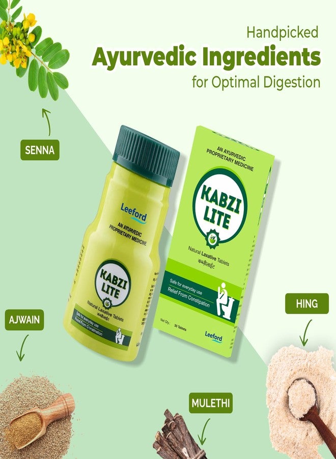 Leeford Kabzi Lite Natural Laxatives for Constipation 30 Tablets (Pack of 2) | Ayurvedic Bowel Regulator Tablets with Senna, Harad & Mulethi | Fast & Natural Relief from Constipation | Ideal for Adults Seeking Gentle Bowel Support - Image 4