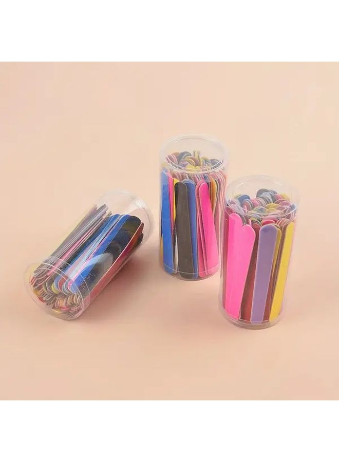 120 Grit Double Sided Wooden Nail Files Mixed Color 50pcs Disposable For Salon Travel - Image 5