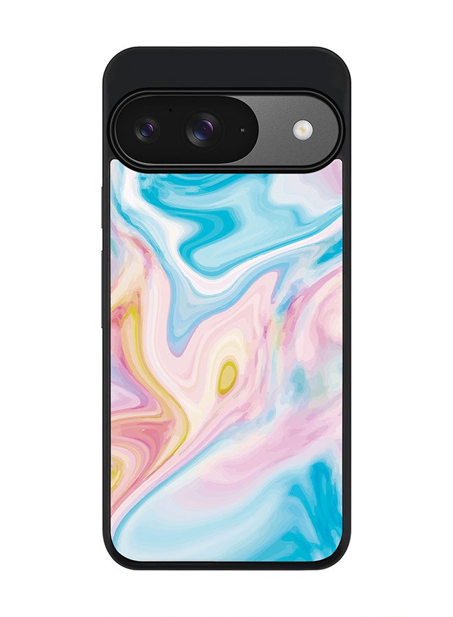 Stylizedd For Google Pixel 9 Case,Slim fit Camera Protection, Shockproof Thin Phone cover - Marble Print Aqua - Image 1