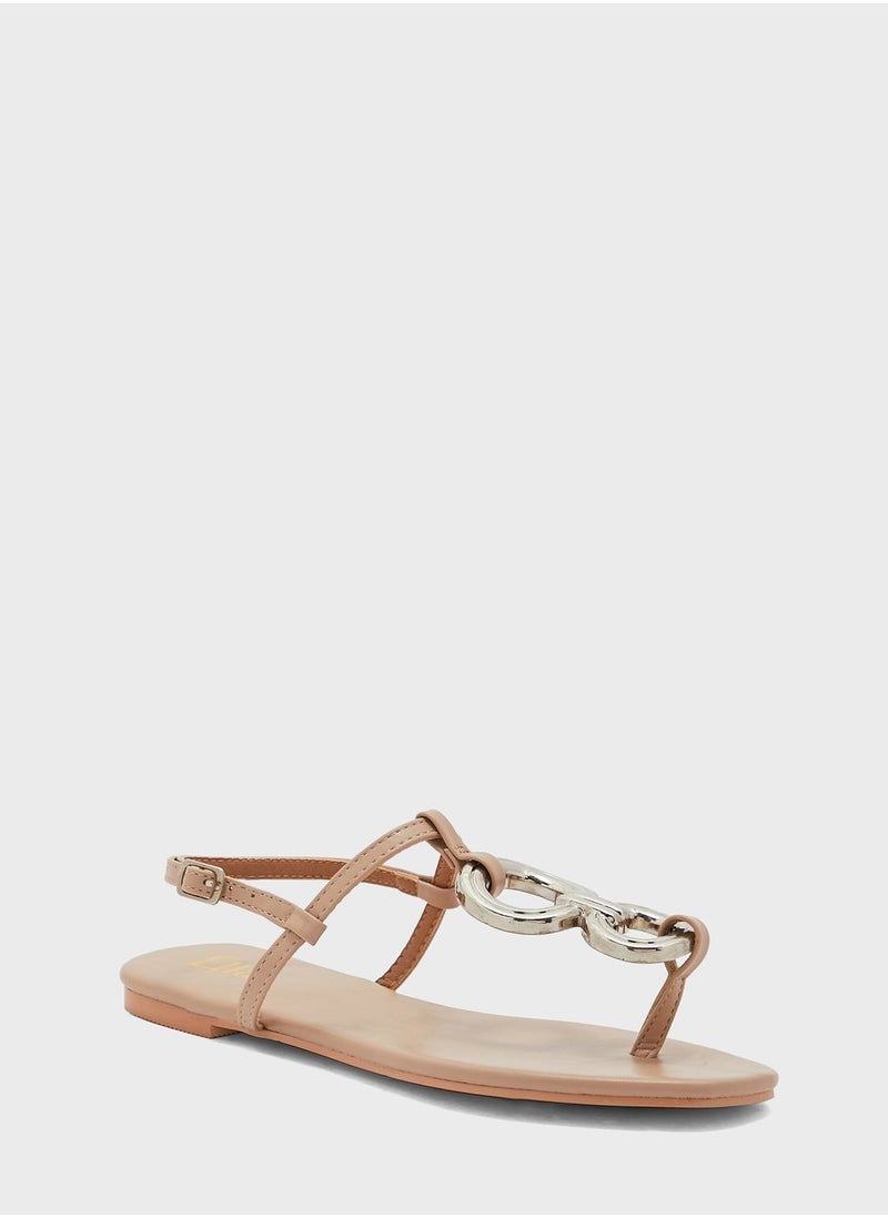 Ginger - Cross-Over Flat Slingback Sandal - Image 1