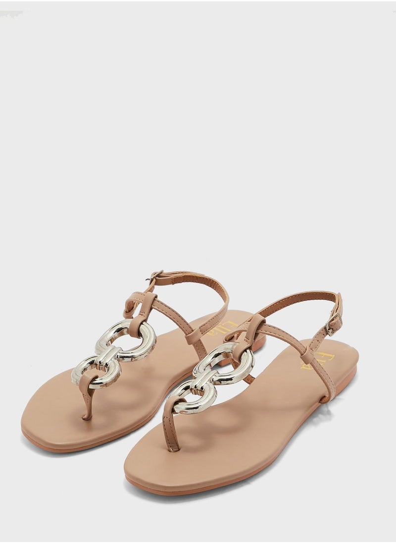 Ginger - Cross-Over Flat Slingback Sandal - Image 1