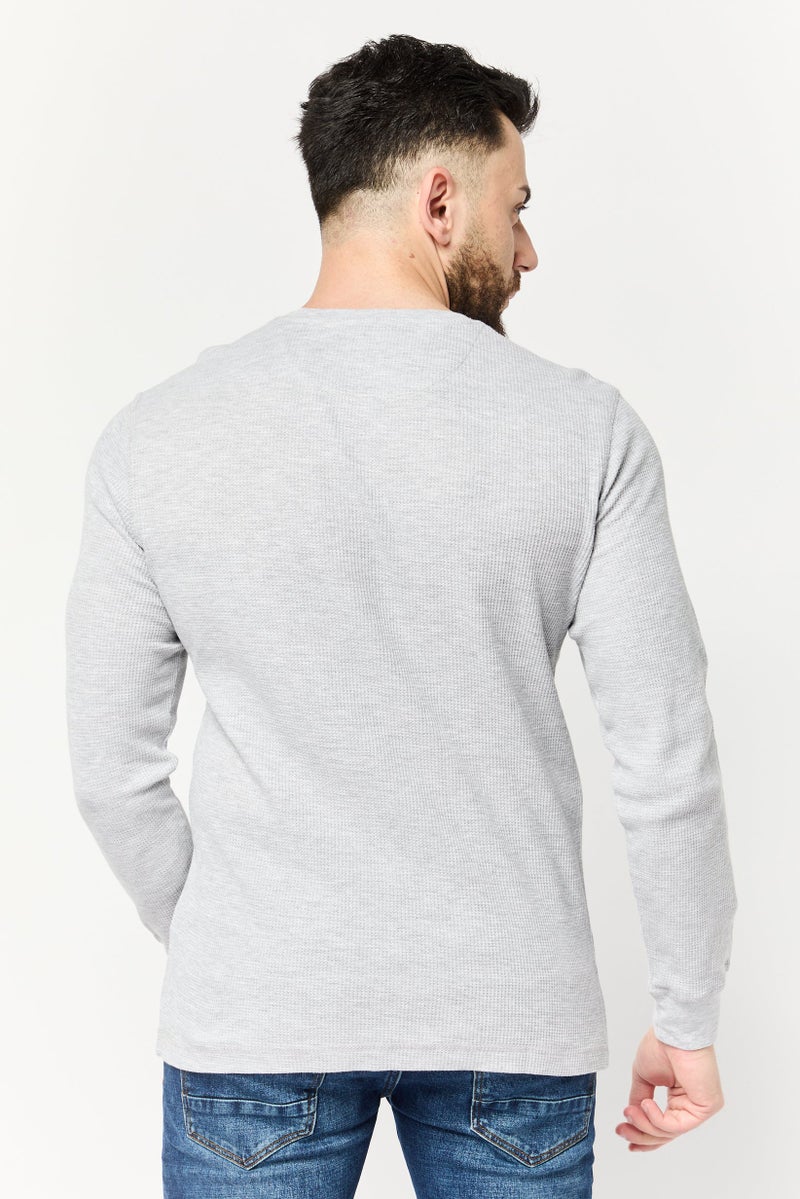 Chaps Men Crew Neck Embroidered Logo Long Sleeve Sweatshirt, Grey - Image 4