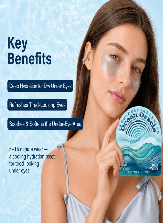 Tintark Ocean Oracle Hydrating Under Eye Patches, 28 Pairs Hydrogel Eye Masks with Marine Algae, Seaweed & Microalgae Polysaccharide for Dry, Tired-Looking Under Eyes - Image 3