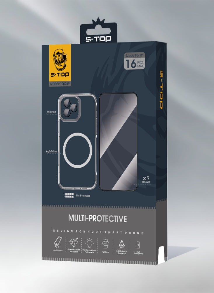 S-TOP Full Body Shield for iPhone 16 Plus 8-in-1 Protection Set  - Image 5