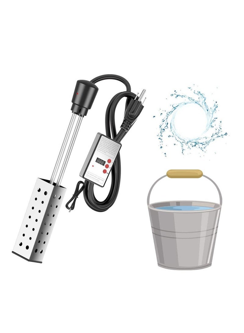 Immersion Water Heater, for Bathtub/Hot Tub/Inflatable Pool, Submersible Bucket Heater with Temperature Controller and 304 Stainless Steel Guard, Rapid-Heat 5 Gallons Water in Minutes 2500W  - Image 1