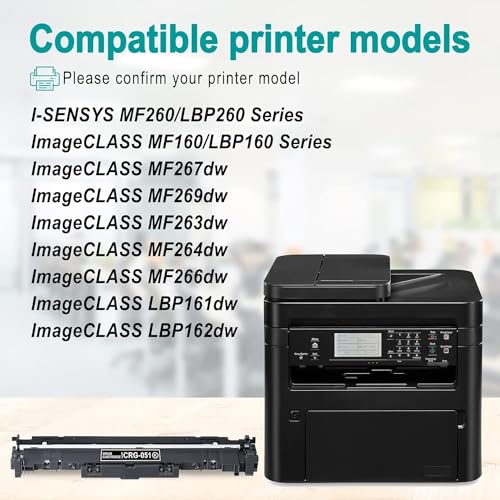 LOMENTICS 1-Pack 051 Drum Unit (No Toner Cartridge) : Cartridge 051 Black (2170C001) Replacement for 051 ImageCLASS LBP161dw MF263dw MF264dw MF266dw Printer - Image 2