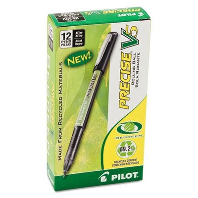Pilot Precise V5 Rollerball Pens, Extra Fine Point 0.5 mm Black Pens, Black, Pack of 1 - Ideal for School, Journaling & Office Writing - Image 2