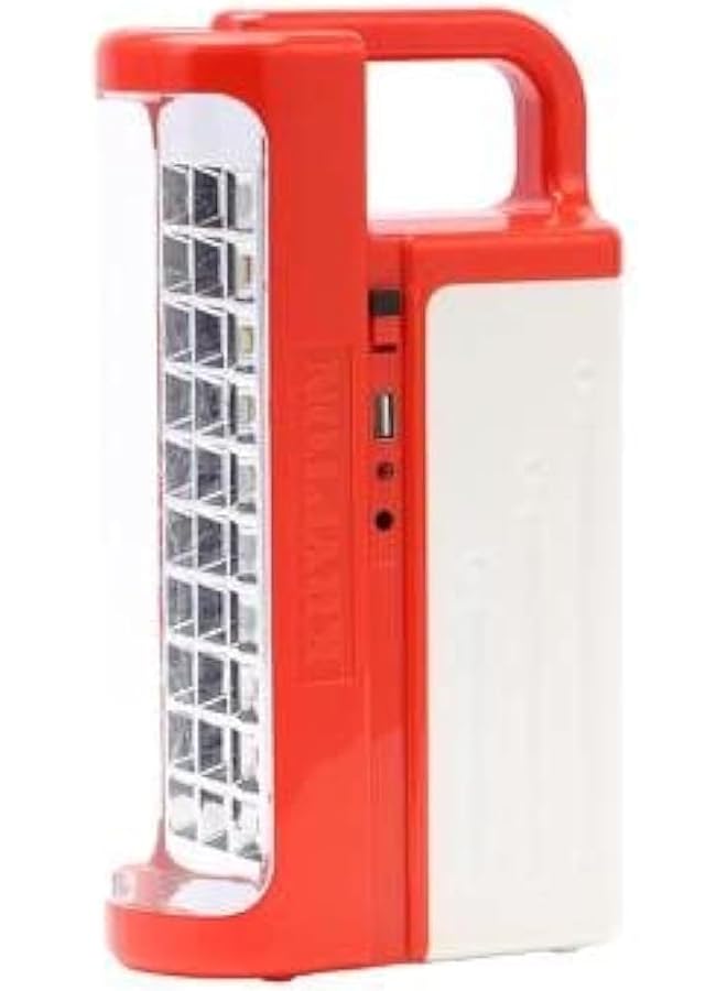 KRYPTON Rechargeable Emergency KNE5177 Energy Efficient Design with USB Power Bank Function and Solar Panel 60 Hours Operating Time with Charging Indicator 2 Years Warranty Red  - Image 1