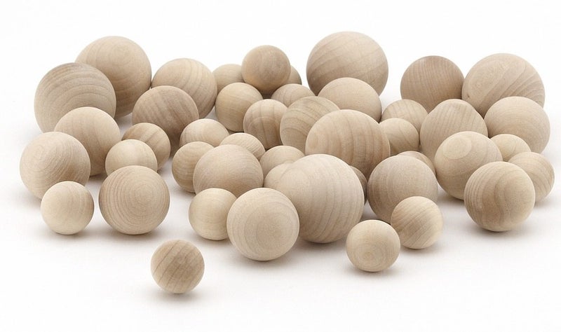 Hygloss Products Wood Craft Balls - Unfinished Natural Wooden Ball – Assorted Sizes, 48 Pack - Image 2