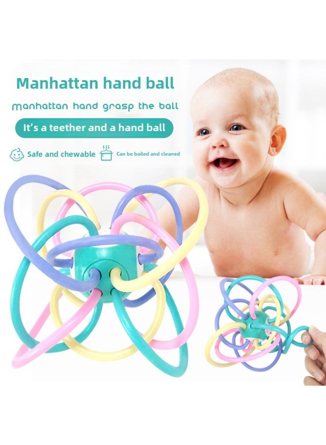 Infants Can Bite Soft Rubber Hand-held Ball Rattle Toys To Learn The Rainbow Plug Plug Plug Pull Pull Pull Baby Toys-Color:Puzzle Stacking Cups-English Window Box 378g - Image 4