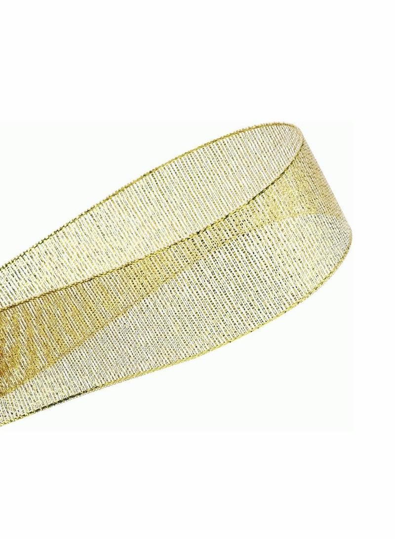 Excefore 25 Yards Glitter Metallic Ribbon 1" Wide Ribbon Valentine's Day, DELFINO Sparkly Fabric Ribbon Gift Ribbon Thin Ribbon - Image 3
