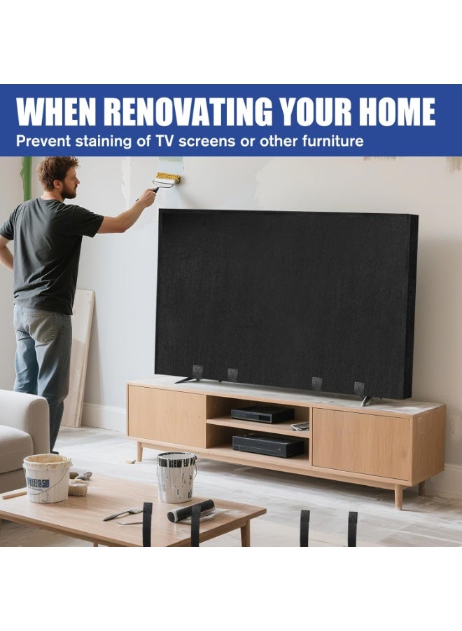 YelaJoy TV Cover Moving Dust Anti-Scratch TV Screen Cover Fits 60"- 65" TV with Bottom Strap for Protection TV Moving Home Renovation Pet Scratch or Other Furniture - Image 4