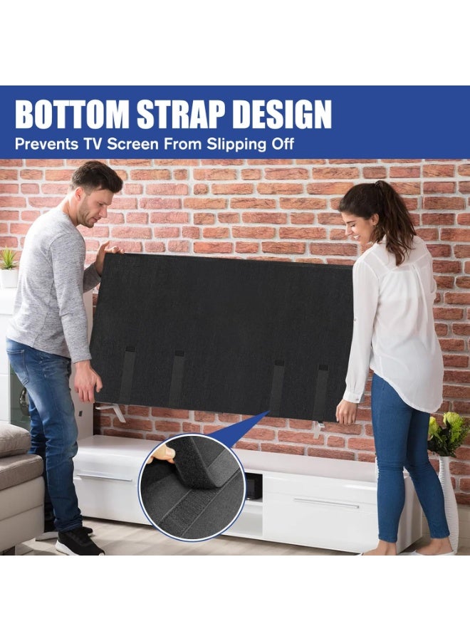 YelaJoy TV Cover Moving Dust Anti-Scratch TV Screen Cover Fits 60"- 65" TV with Bottom Strap for Protection TV Moving Home Renovation Pet Scratch or Other Furniture - Image 3