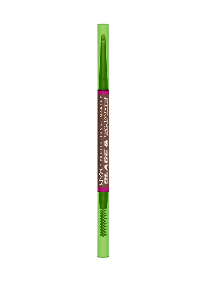 NYX PROFESSIONAL MAKEUP - Blade And Shade Dual Edged Brow Pencil Up to 16HR wear Smooth-glide pigment Chocolate - Image 1