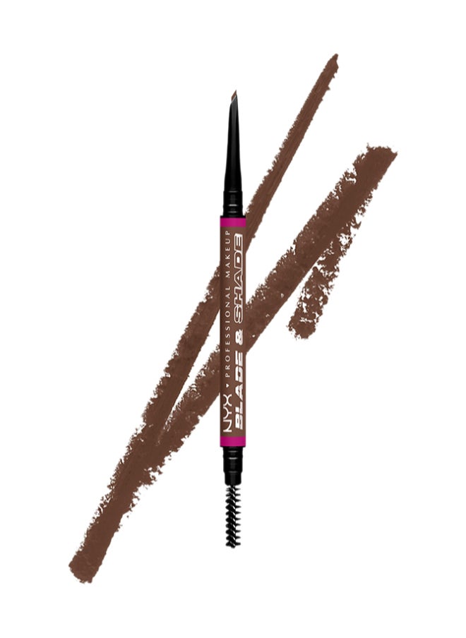 NYX PROFESSIONAL MAKEUP - Blade And Shade Dual Edged Brow Pencil Up to 16HR wear Smooth-glide pigment Chocolate - Image 1