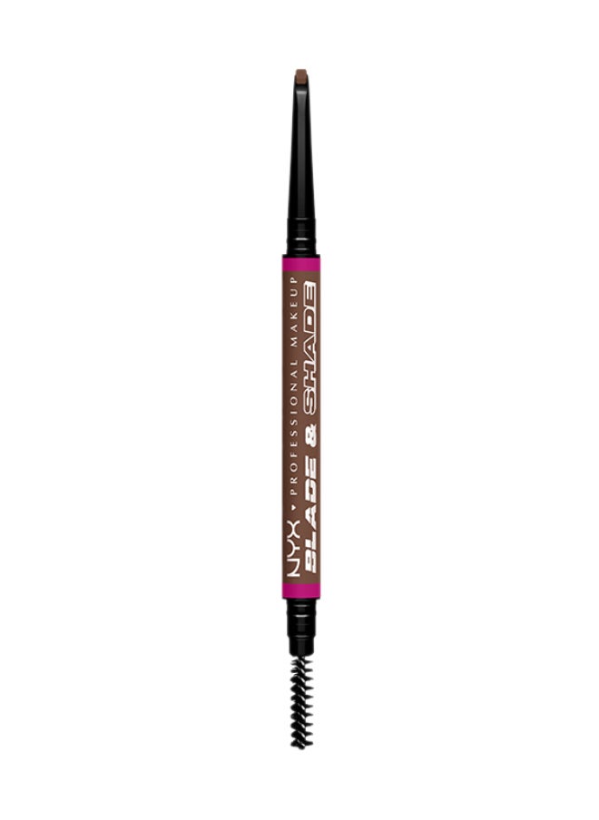 NYX PROFESSIONAL MAKEUP - Blade And Shade Dual Edged Brow Pencil Up to 16HR wear Smooth-glide pigment Chocolate - Image 1