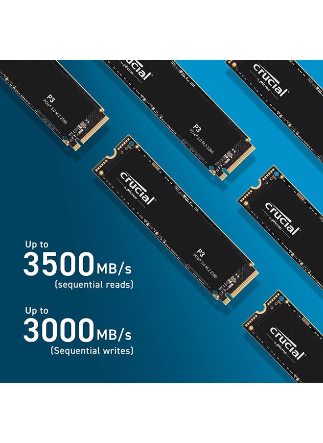crucial - Crucial P3 4TB M.2 PCIe Gen3 NVMe Internal SSD - Up to 3500MB/s - CT4000P3SSD8 Black - Image 1