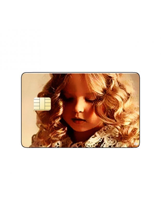 RKN PRINTED BANK CARD STICKER Cute Blond Girl Drawing - Image 2