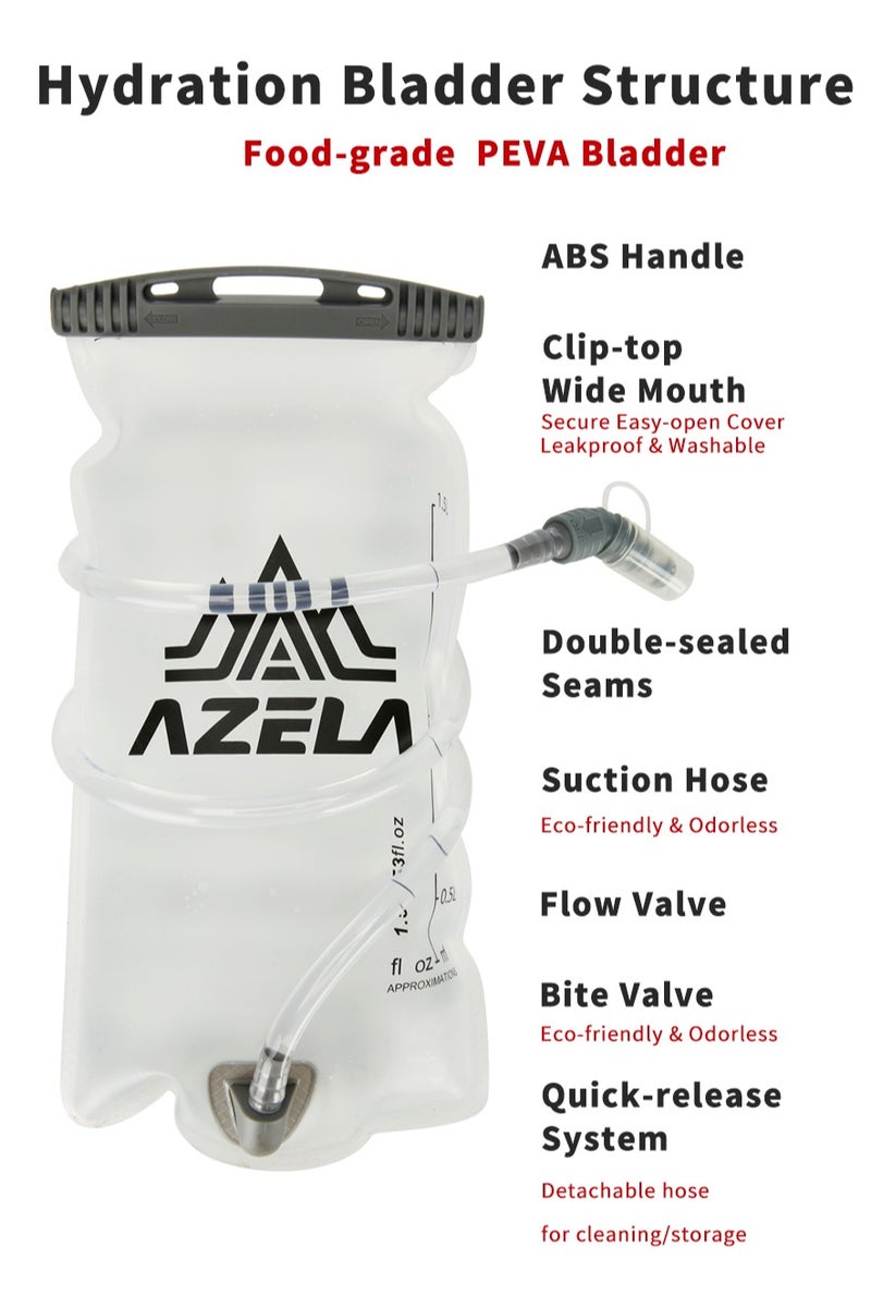 أزيلا Hydration Backpack with Water Bladder - AZELA Lightweight Waterproof Hiking Bag for Running Cycling Travel, Unisex Sports Pack Black | Hydration Backpack, Hiking Backpack, Waterproof Backpack, Running Backpack, Cycling Backpack, Lightweight Backpack, Travel Backpack, Sports Bag, Hydration Pack, Daypack, Trekking Bag, Outdoor Backpack, Unisex Backpack, Breathable Backpack, Hydration Bladder, Water Bladder 1.5L, Hydration System, Running Waist Bag, Chest Bag, Backpack for Men, Travel Backpack for Men, Hiking Bag for Men, Sports Backpack, Bicycle Backpack, Durable Backpack, Small Backpack, Water Resistant Bag - Image 5