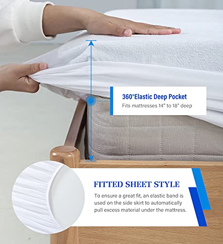 Artivestion Twin Mattress Protector, Waterproof Mattress Cover - 2 Pack, White, 39x75 inches, Polycotton, Breathable, Soft, Quiet, Washable, for Adults - Image 4