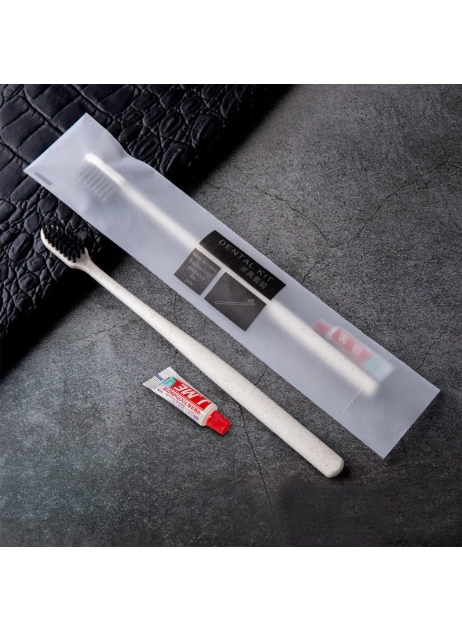 SYOSI 30 Count Disposable Toothbrushes with Mini Toothpaste Individually Wrapped, Travel Size Toothbrush Set Kit, On The Go Disposable Toothbrush for Travel, Hotel, Guest Bathroom Essentials - Image 5