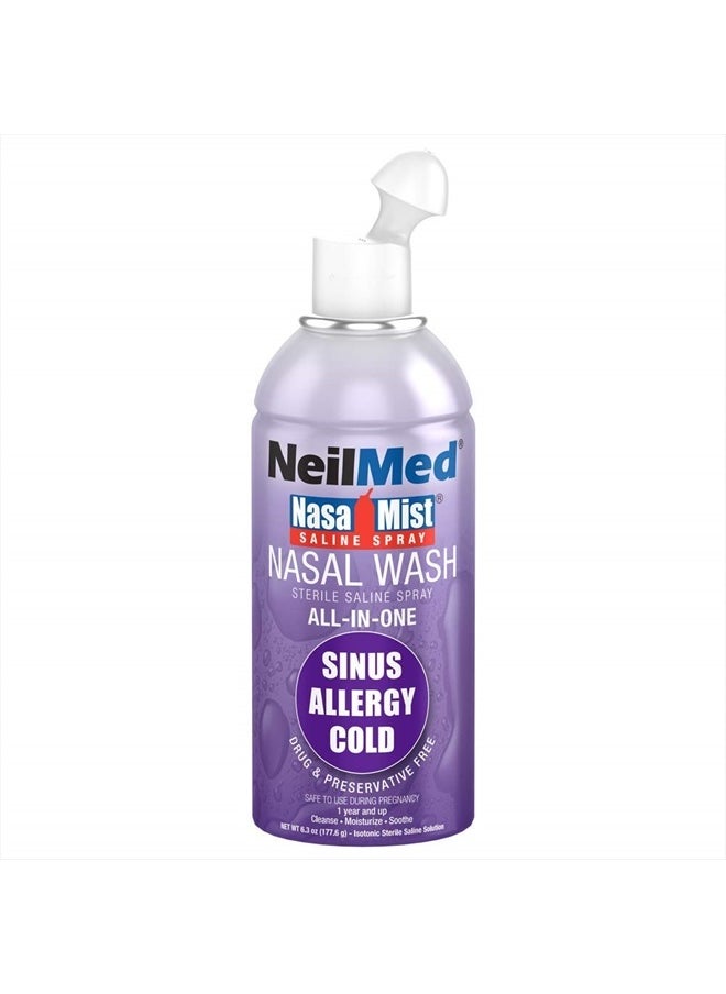 NeilMed NasaMist All in One Multi Purpose Saline Spray, 6.3 Fl Oz  - Image 1