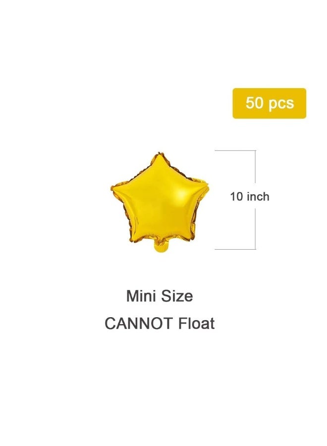 MOWO Star-shaped Balloon,10" Gold Foil Balloon Mylar Balloon,Pack of 50 - Image 3