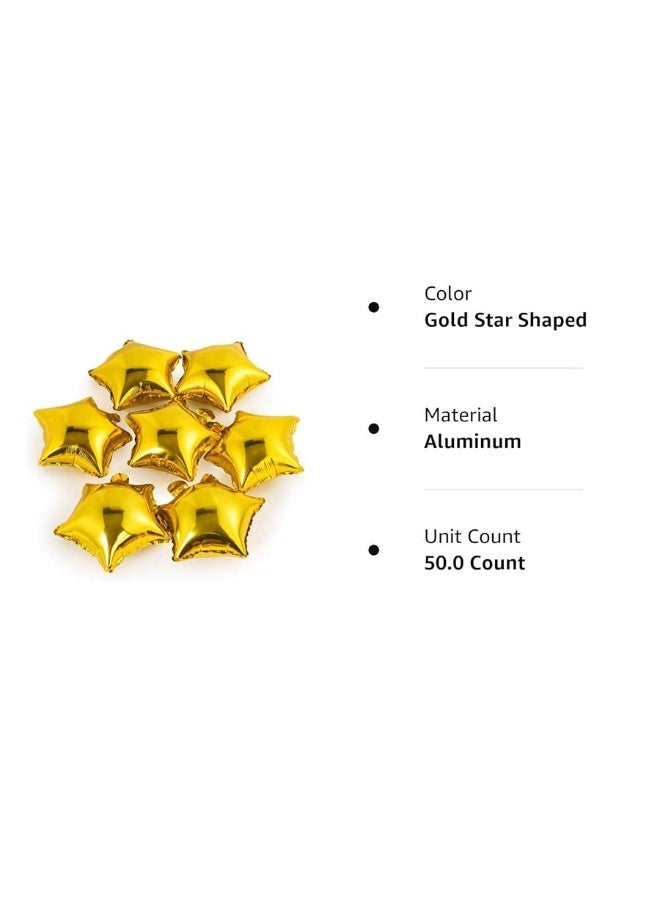 MOWO Star-shaped Balloon,10" Gold Foil Balloon Mylar Balloon,Pack of 50 - Image 5