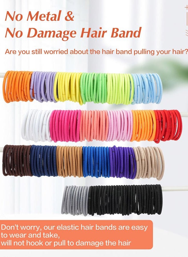 MoHern 203 Pieces Hair Ties No Damage, 4MM Hair Bands, 20 Colors Elastic Hair Ties for Thick Hair, Medium Size Ponytail Holders for Women and Girls - Image 5