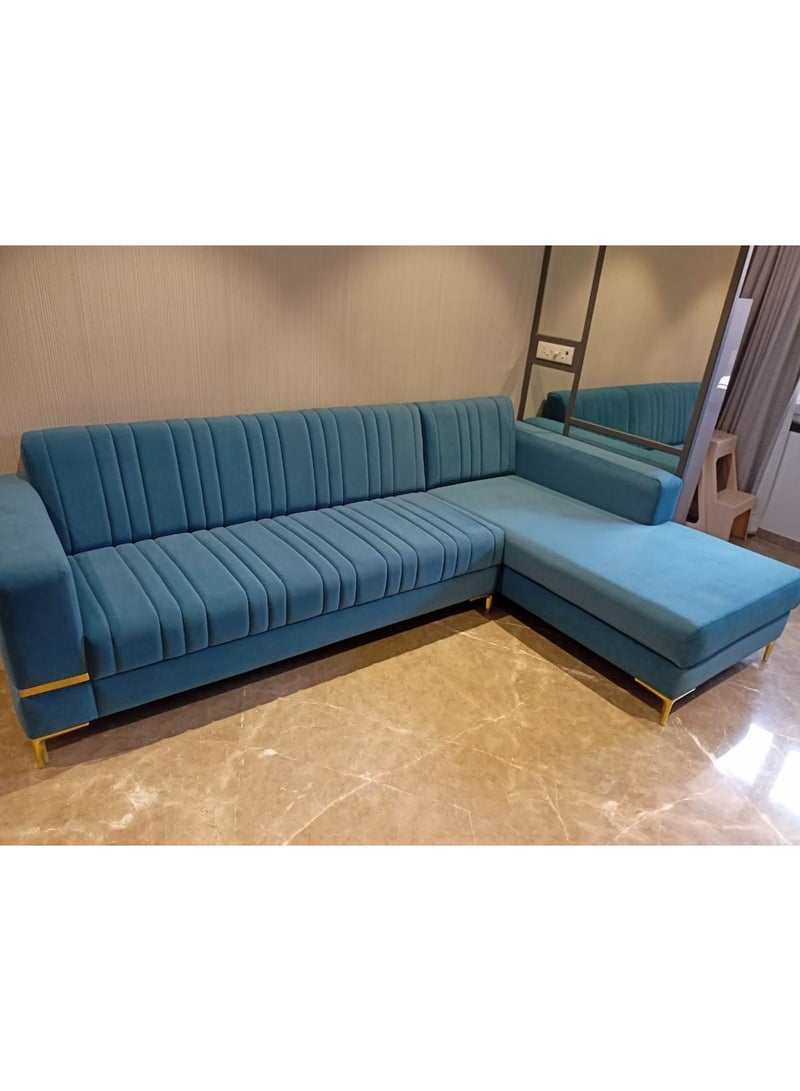 AL BUSTAN AL AKHDHAR FURNITURE L.L.C.SP L-Shaped Corner Sofa - Light Blue - Image 1