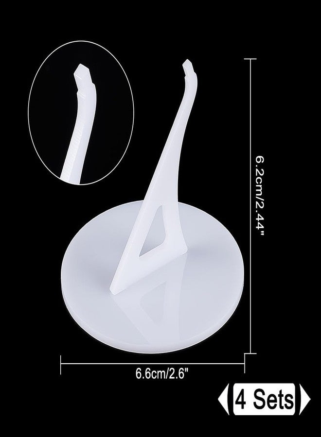 AHANDMAKER 4Pcs Acrylic Model Plane Display Stand, Universal Aircraft Model Plane Stand Without Airplane, Display Basements for Building Blocks Planes, 2.44 x 2.36 Inch - Image 2